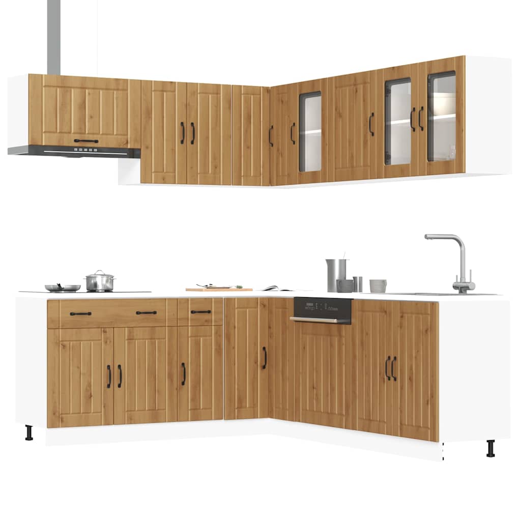 vidaXL 11-delige Keukenkastenset Lucca bewerkt hout wit