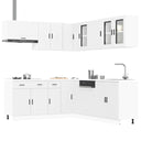 vidaXL 11-Piece Kitchen Cabinet Set Porto Engineered Wood White