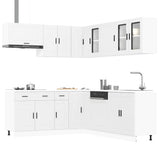 vidaXL 11-Piece Kitchen Cabinet Set Porto Engineered Wood White