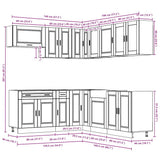 vidaXL 11-Piece Kitchen Cabinet Set Porto Engineered Wood White