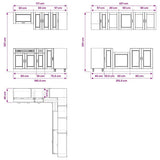 vidaXL 11-Piece Kitchen Cabinet Set Porto Engineered Wood White