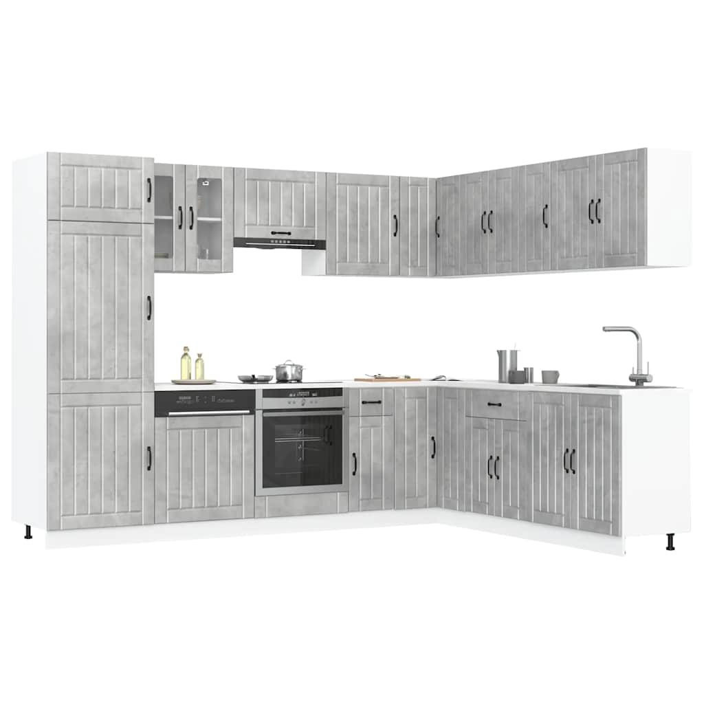 vidaXL 14-delige Keukenkastenset Lucca bewerkt hout wit
