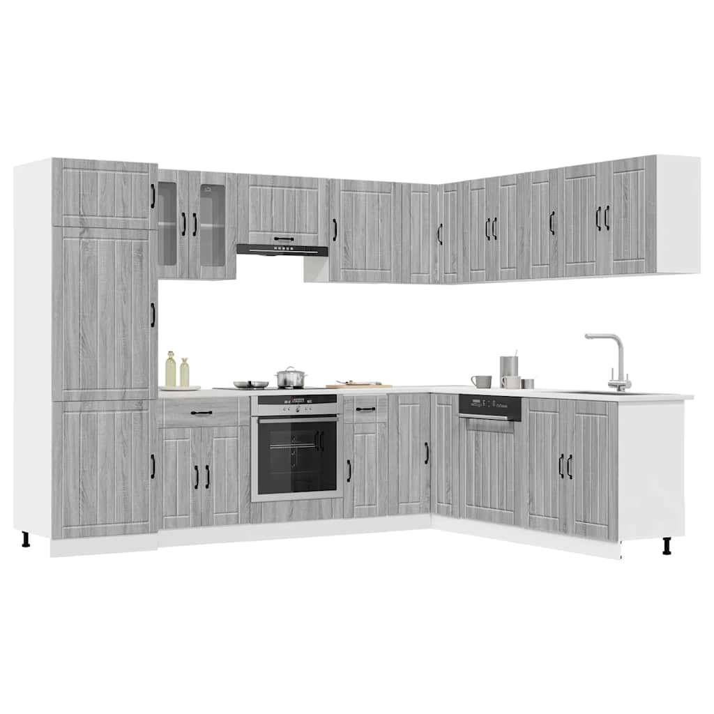 vidaXL 14-delige Keukenkastenset Lucca bewerkt hout wit