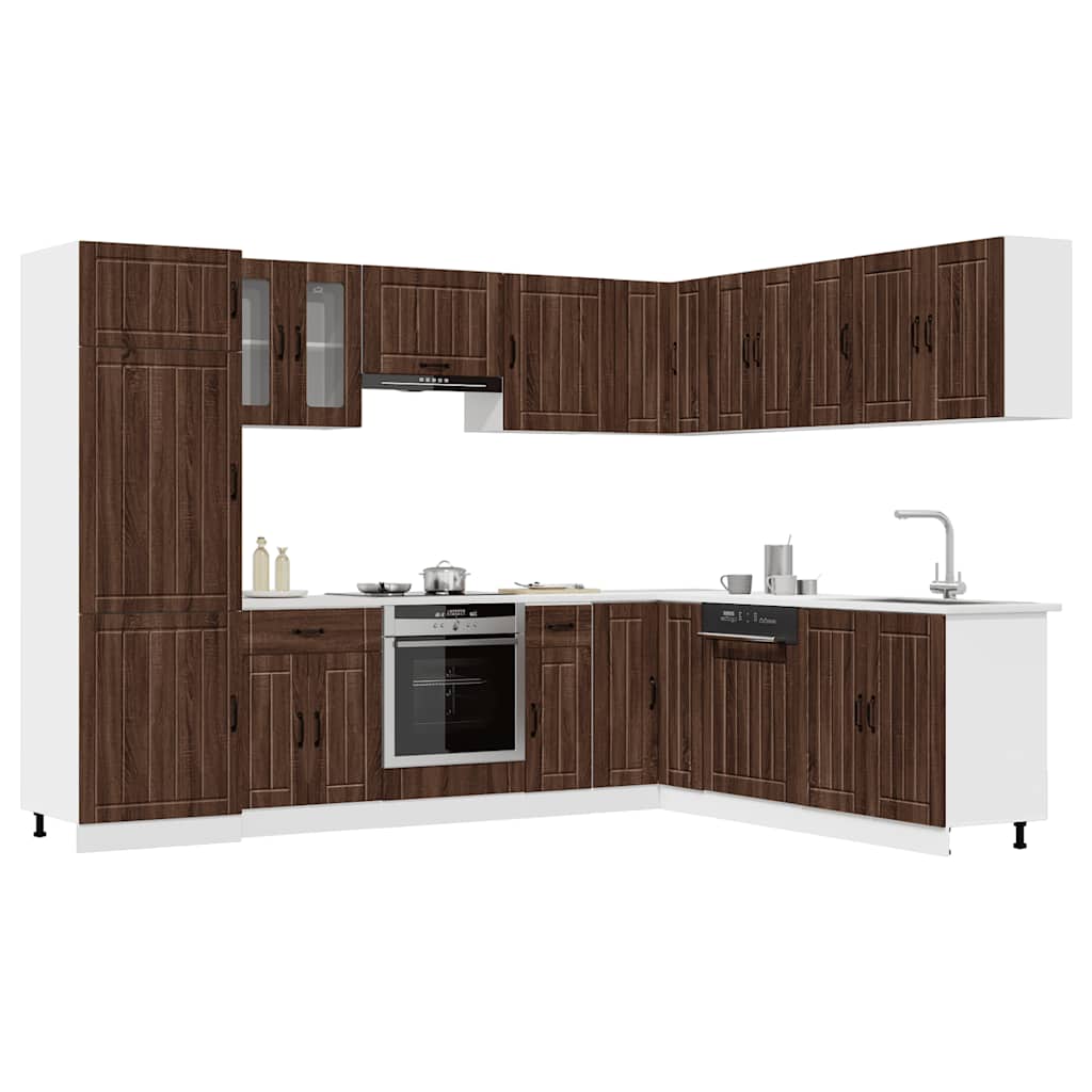 vidaXL 14-delige Keukenkastenset Lucca bewerkt hout wit