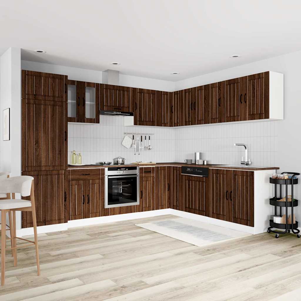 vidaXL 14-delige Keukenkastenset Lucca bewerkt hout wit