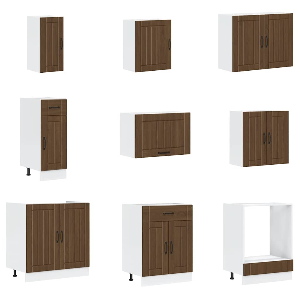 vidaXL 14-delige Keukenkastenset Lucca bewerkt hout wit