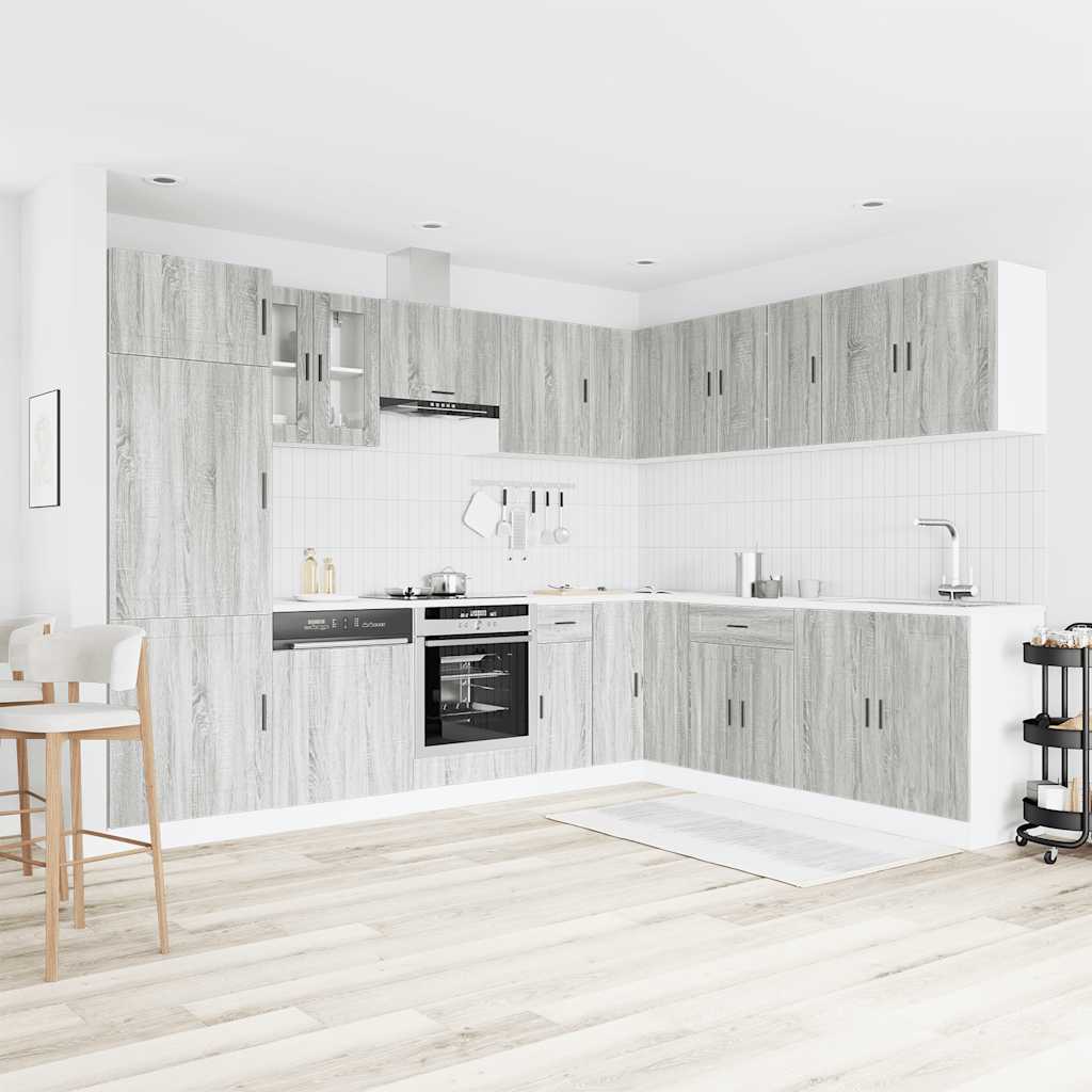 vidaXL 14-delige Keukenkastenset Porto bewerkt hout wit