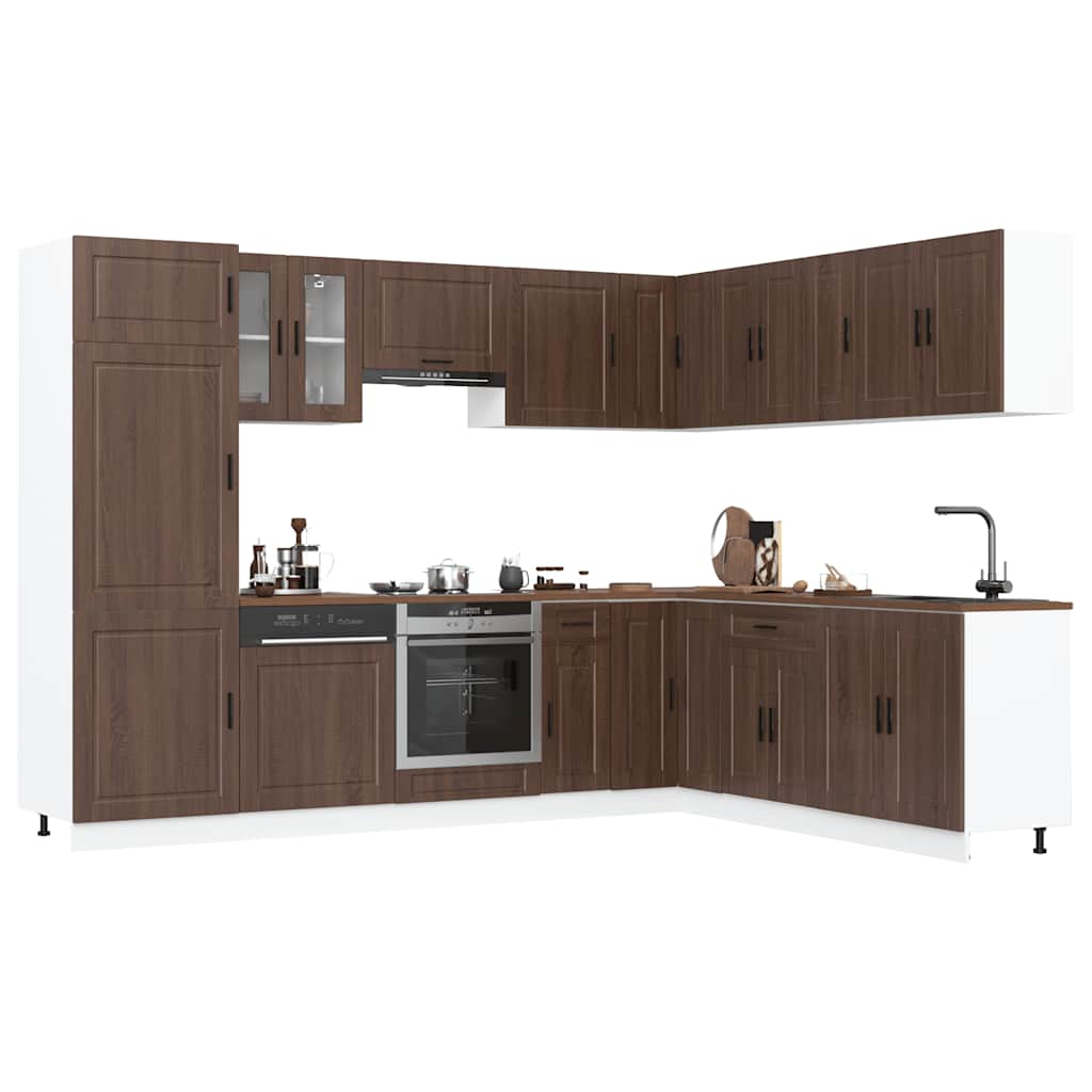 vidaXL 14-delige Keukenkastenset Porto bewerkt hout wit