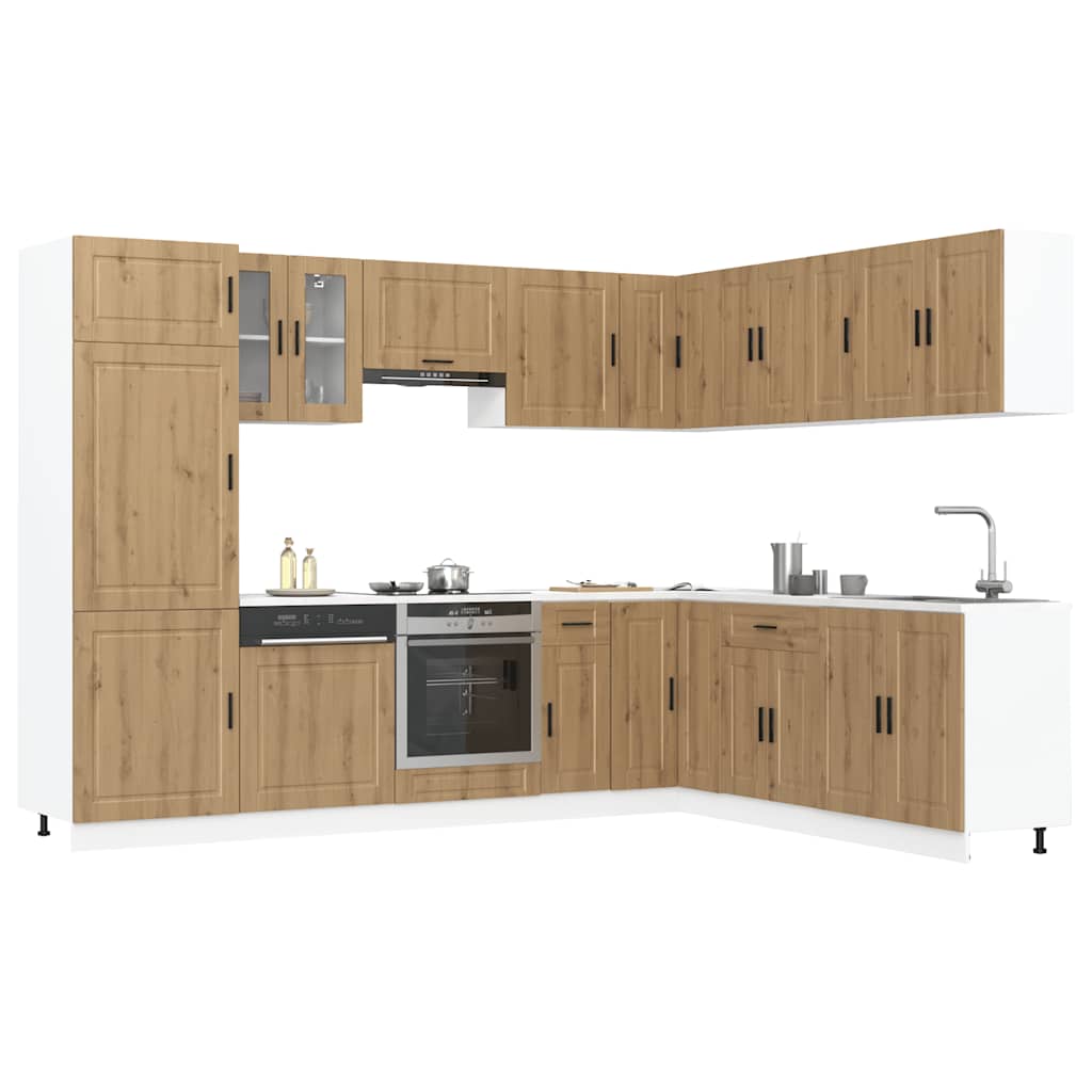 vidaXL 14-delige Keukenkastenset Porto bewerkt hout wit