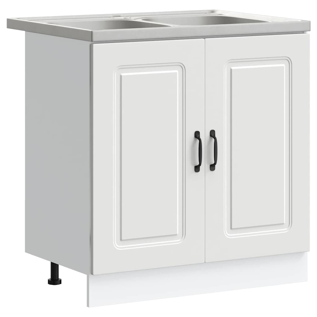 vidaXL Keuken Kast Kalmar Wit 80 x 46 x 81,5 cm Bewerkt hout