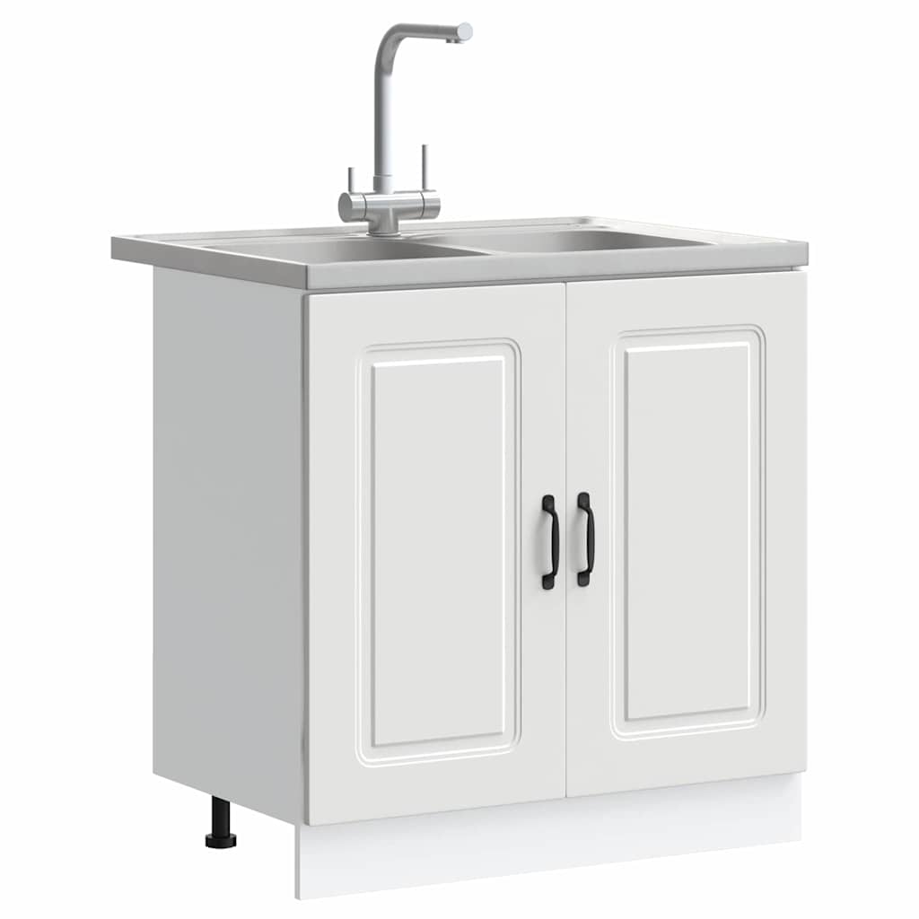 vidaXL Keuken Kast Kalmar Wit 80 x 46 x 81,5 cm Bewerkt hout