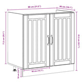 vidaXL Waskompkast met opslag met de deur Lucca 2 pcs Wit Bewerkt hout