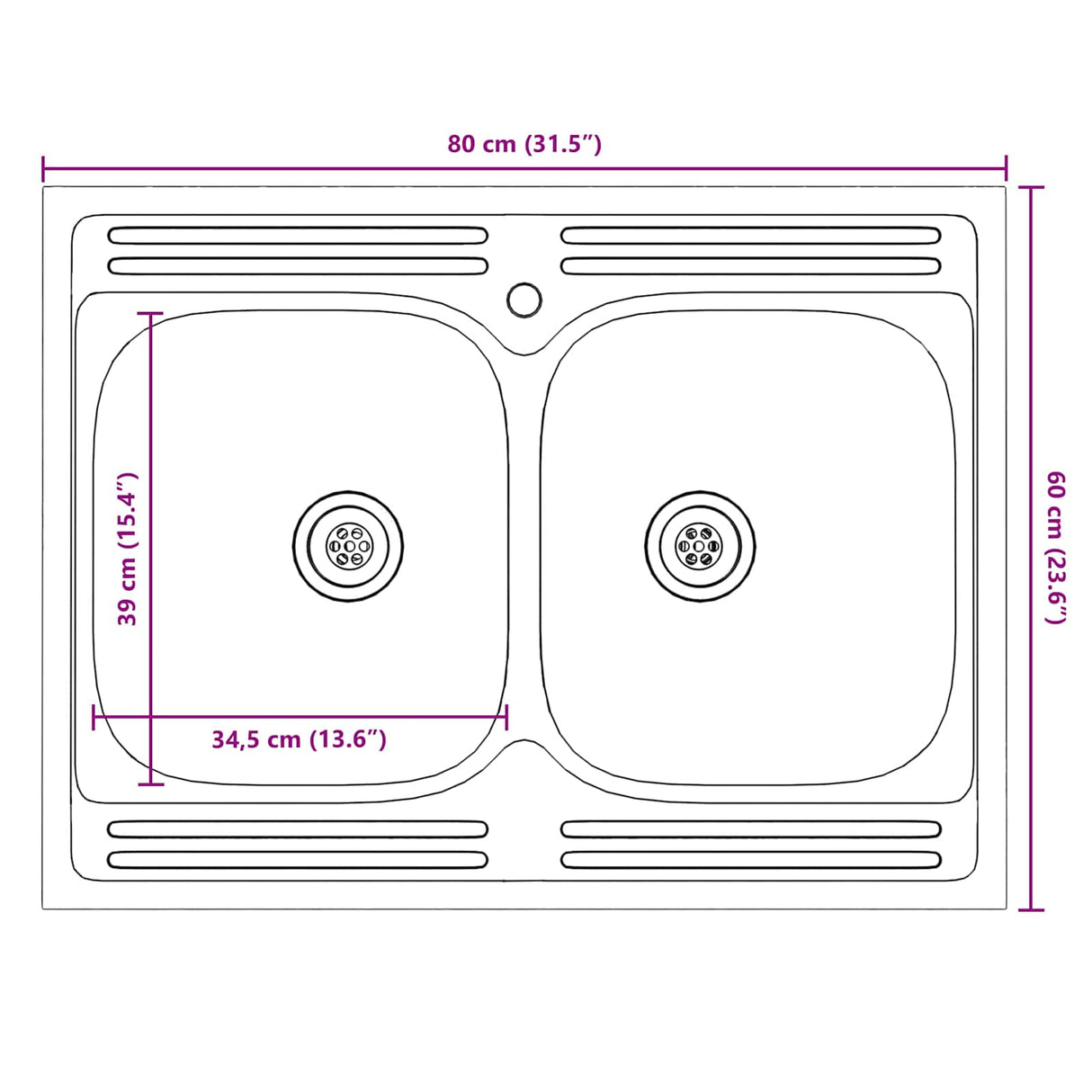 vidaXL Waskompkast met opslag met de deur Lucca 2 pcs Wit Bewerkt hout