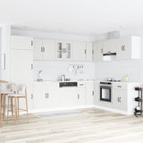 vidaXL Waskompkast met opslag met de deur Lucca 2 pcs Wit Bewerkt hout