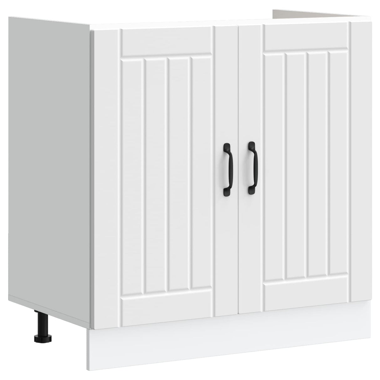 vidaXL Waskompkast met opslag met de deur Lucca 2 pcs Wit Bewerkt hout