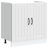 vidaXL Waskompkast met opslag met de deur Lucca 2 pcs Wit Bewerkt hout