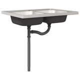 vidaXL Waskompkast met opslag met de deur Lucca 2 pcs Wit Bewerkt hout