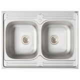 vidaXL Waskompkast met opslag met de deur Lucca 2 pcs Wit Bewerkt hout