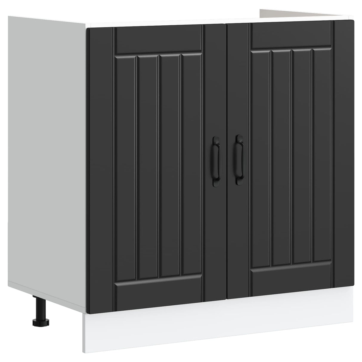 vidaXL Waskompkast met opslag met de deur Lucca 2 pcs Wit Bewerkt hout