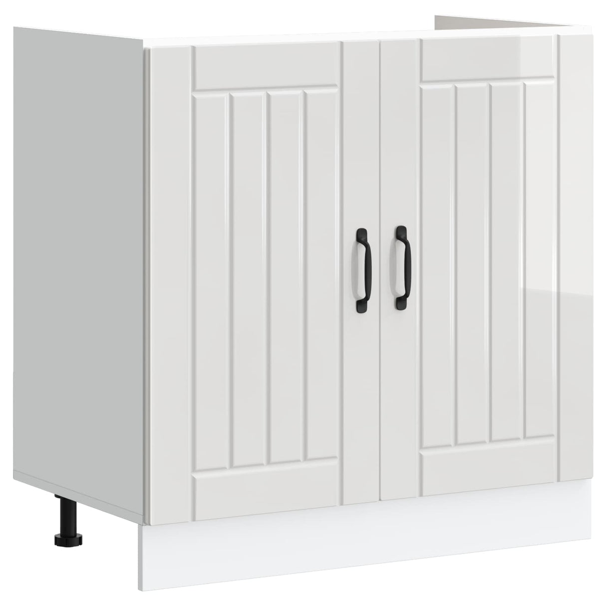 vidaXL Waskompkast met opslag met de deur Lucca 2 pcs Wit Bewerkt hout