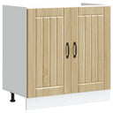 vidaXL Waskompkast met opslag met de deur Lucca 2 pcs Wit Bewerkt hout
