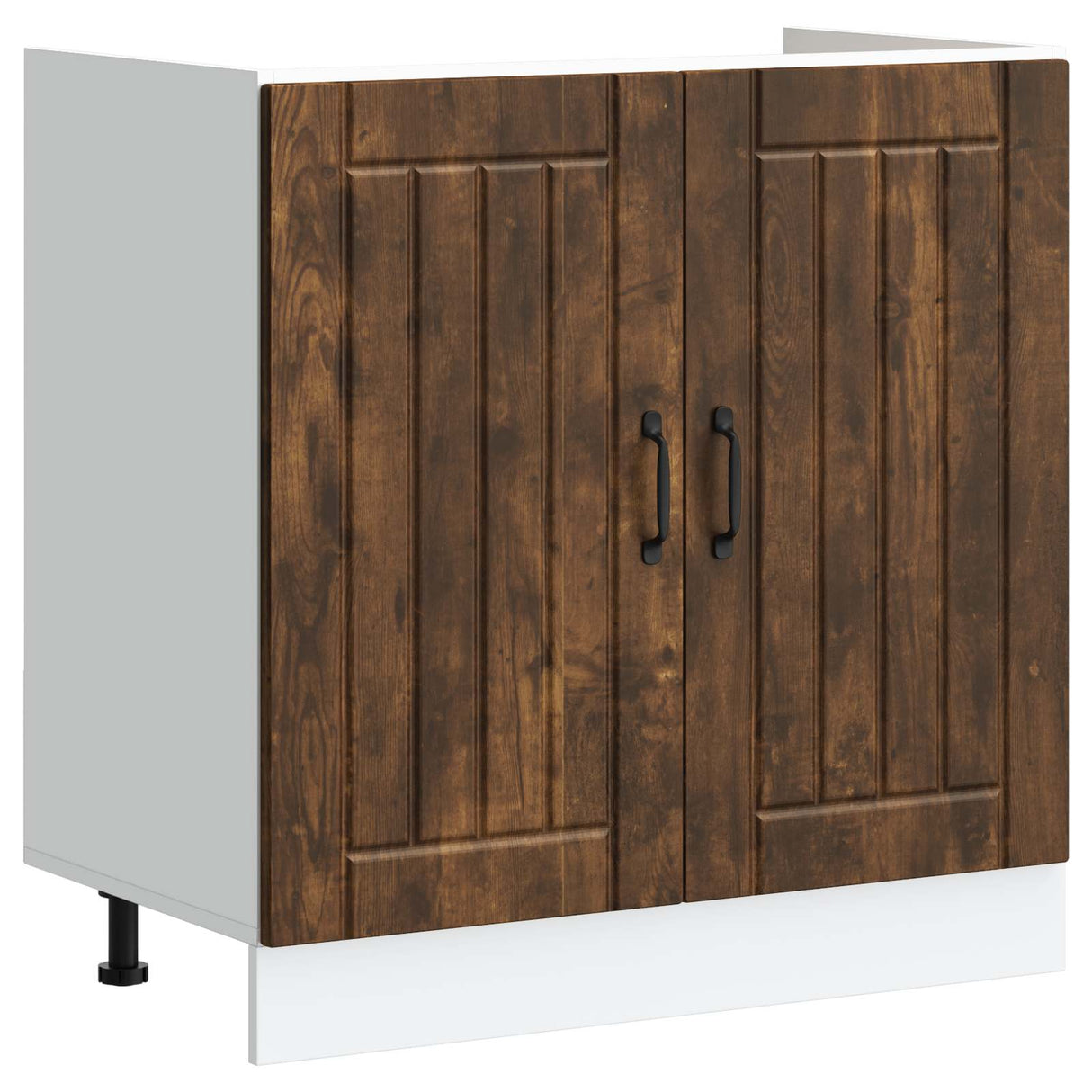 vidaXL Waskompkast met opslag met de deur Lucca 2 pcs Wit Bewerkt hout