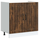 vidaXL Waskompkast met opslag met de deur Lucca 2 pcs Wit Bewerkt hout