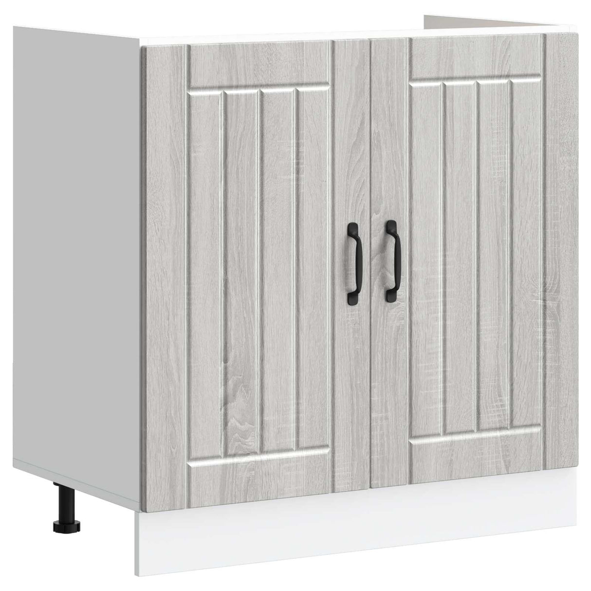 vidaXL Waskompkast met opslag met de deur Lucca 2 pcs Wit Bewerkt hout