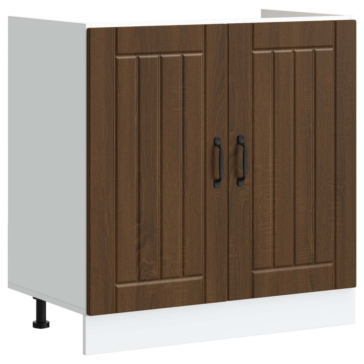 vidaXL Waskompkast met opslag met de deur Lucca 2 pcs Wit Bewerkt hout