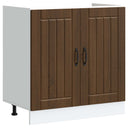 vidaXL Waskompkast met opslag met de deur Lucca 2 pcs Wit Bewerkt hout