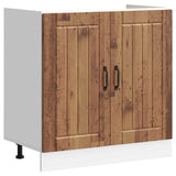 vidaXL Waskompkast met opslag met de deur Lucca 2 pcs Wit Bewerkt hout