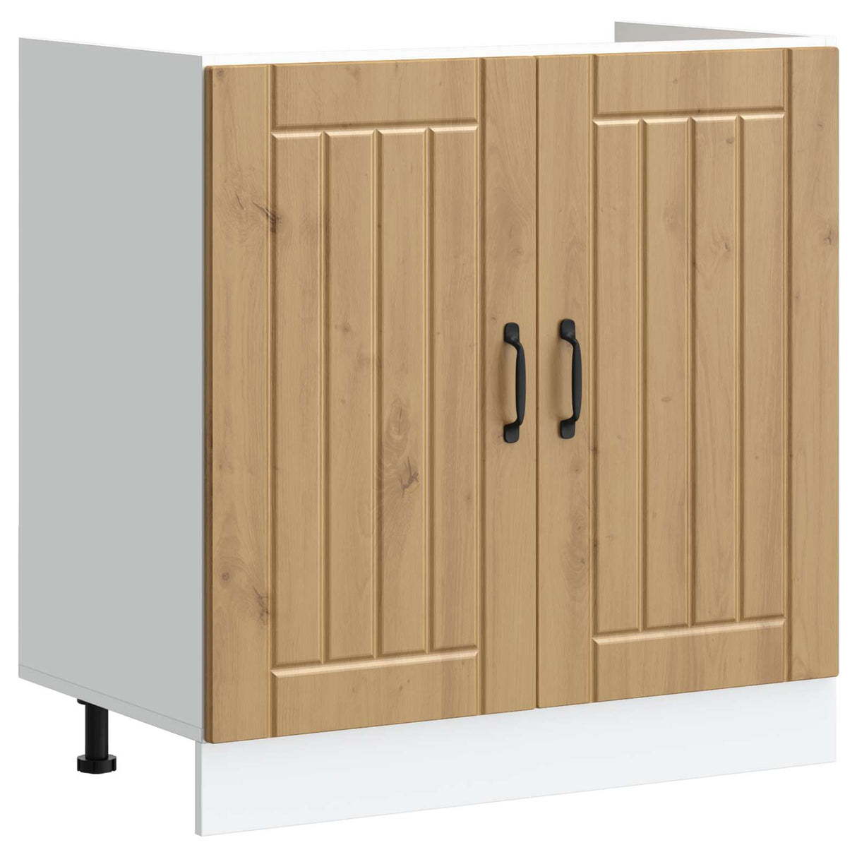 vidaXL Waskompkast met opslag met de deur Lucca 2 pcs Wit Bewerkt hout