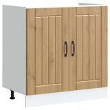 vidaXL Waskompkast met opslag met de deur Lucca 2 pcs Wit Bewerkt hout