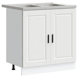 vidaXL Waskompkast met opslag met de deur Porto 2 pcs Wit Bewerkt hout