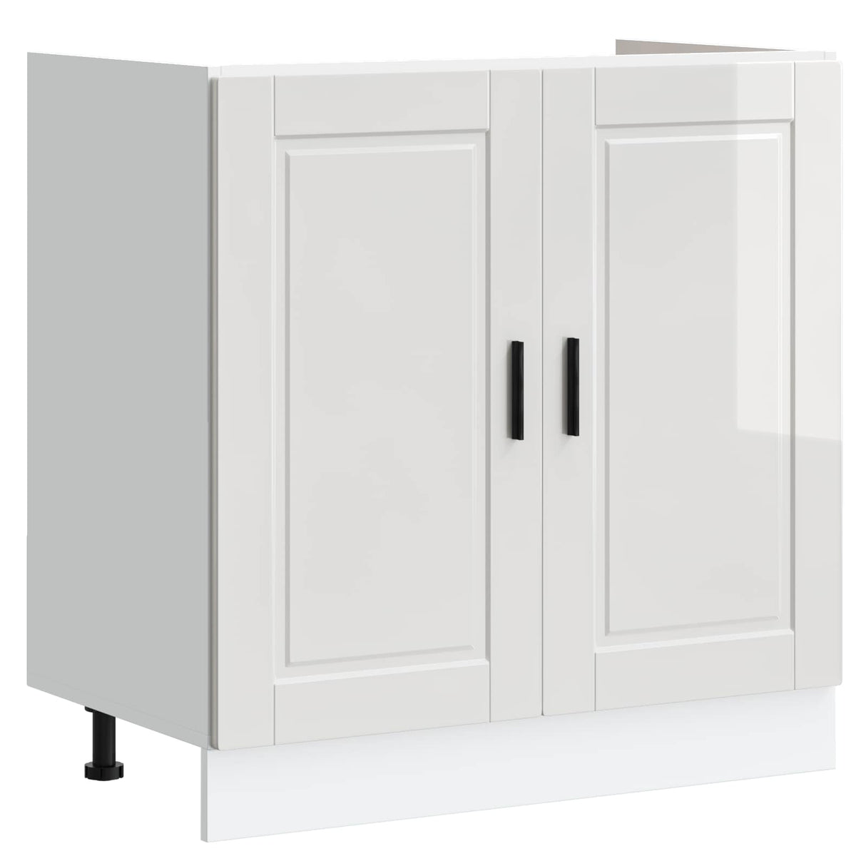 vidaXL Waskompkast met opslag met de deur Porto 2 pcs Wit Bewerkt hout