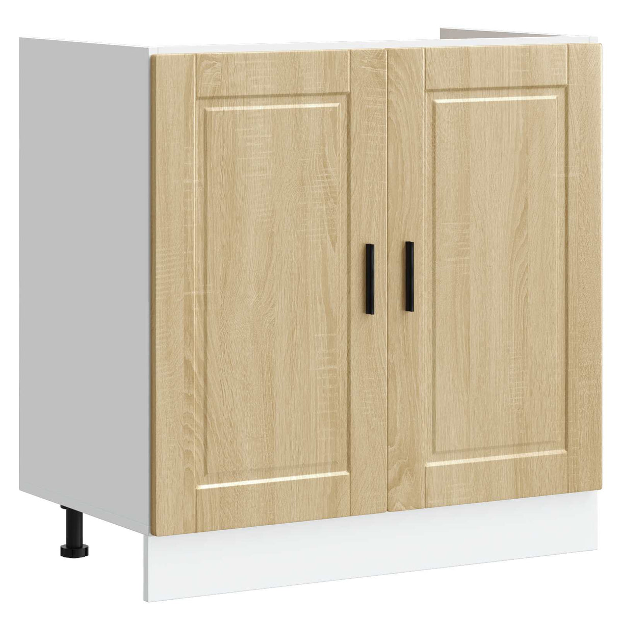 vidaXL Waskompkast met opslag met de deur Porto 2 pcs Wit Bewerkt hout