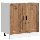 vidaXL Waskompkast met opslag met de deur Porto 2 pcs Wit Bewerkt hout