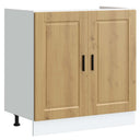 vidaXL Waskompkast met opslag met de deur Porto 2 pcs Wit Bewerkt hout