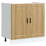 vidaXL Waskompkast met opslag met de deur Porto 2 pcs Wit Bewerkt hout