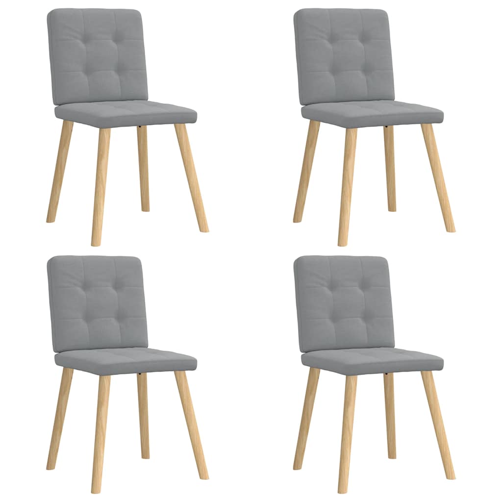 vidaXL Eetkamerstoelen 4 st stof lichtgrijs