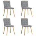 vidaXL Eetkamerstoelen 4 st stof lichtgrijs