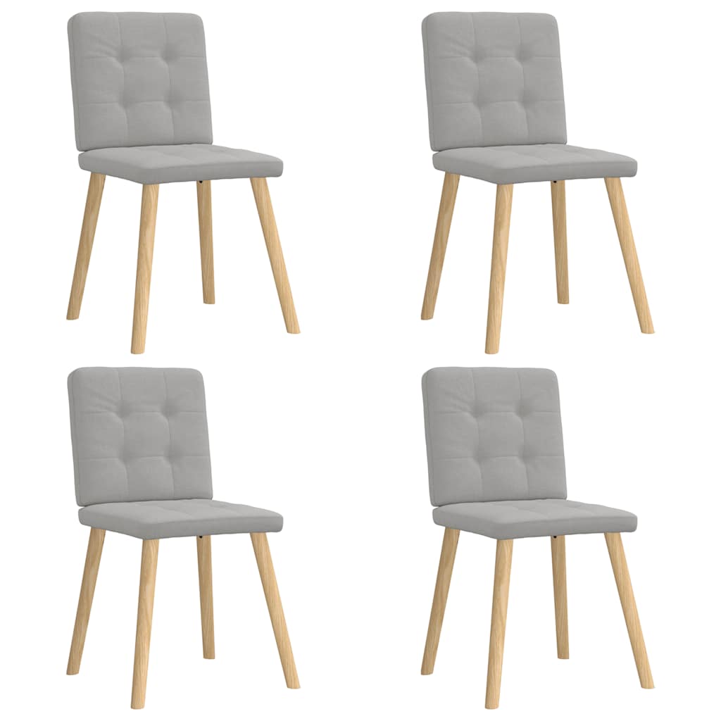 vidaXL Eetkamerstoelen 4 st stof lichtgrijs