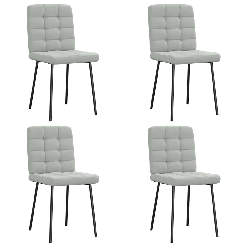 vidaXL Eetkamerstoelen 4 st fluweel lichtgrijs