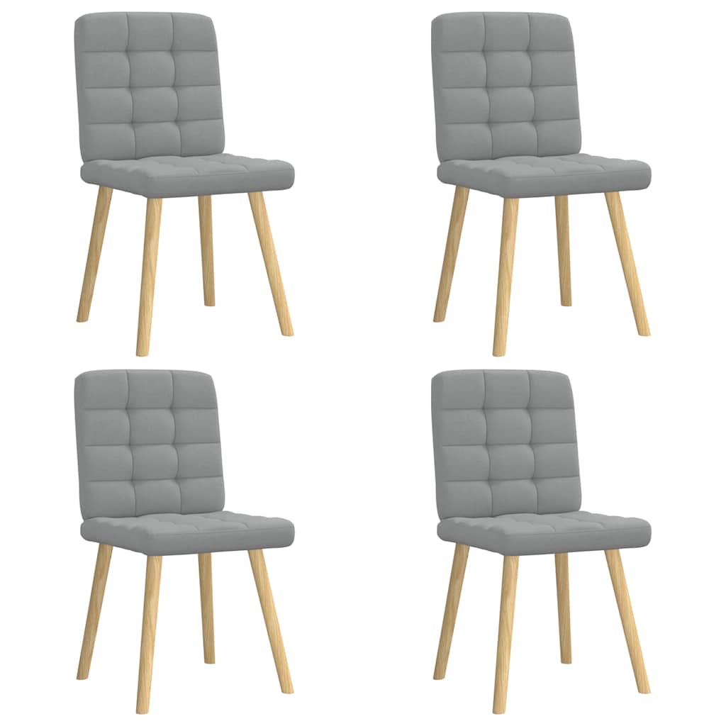 vidaXL Eetkamerstoelen 4 st stof lichtgrijs