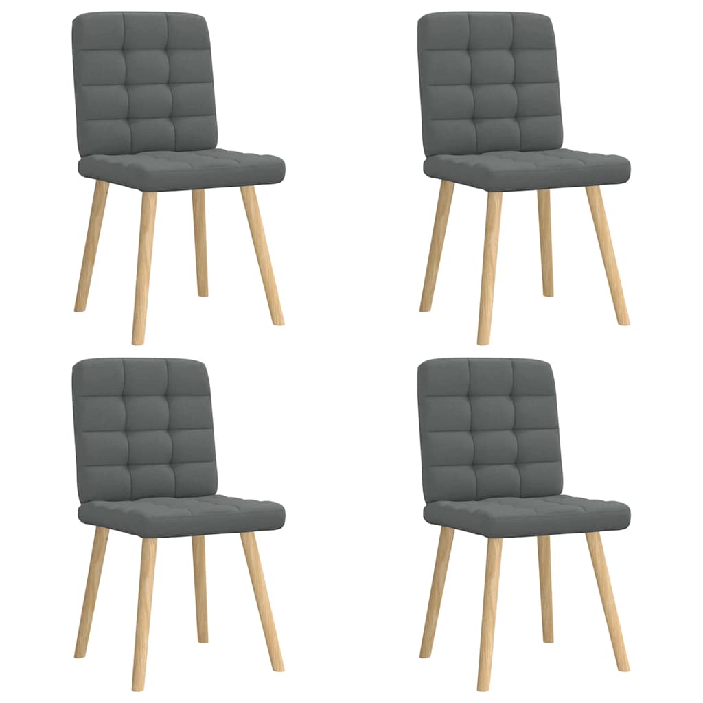 vidaXL Eetkamerstoelen 4 st stof lichtgrijs