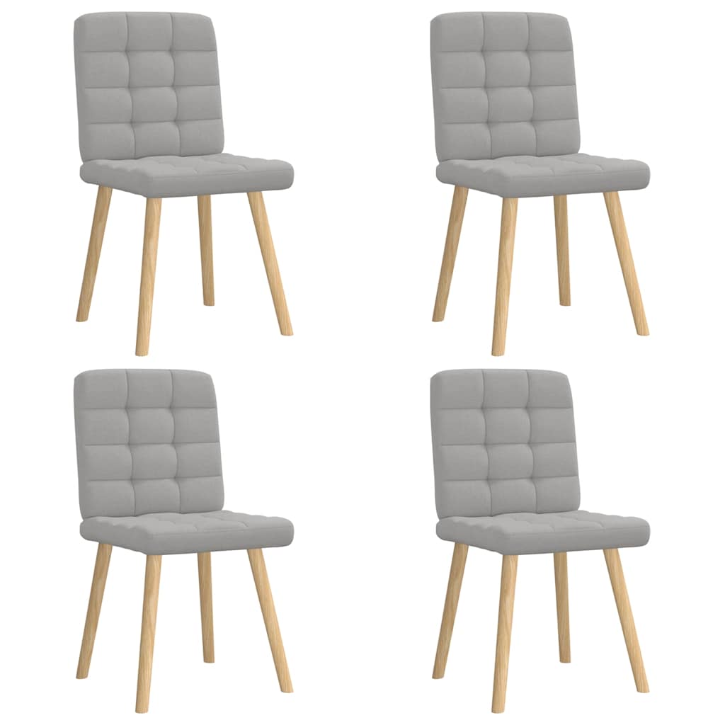 vidaXL Eetkamerstoelen 4 st stof lichtgrijs