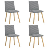 vidaXL Dining Chairs 4 pcs fabric light grey