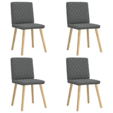vidaXL Dining Chairs 4 pcs fabric light grey