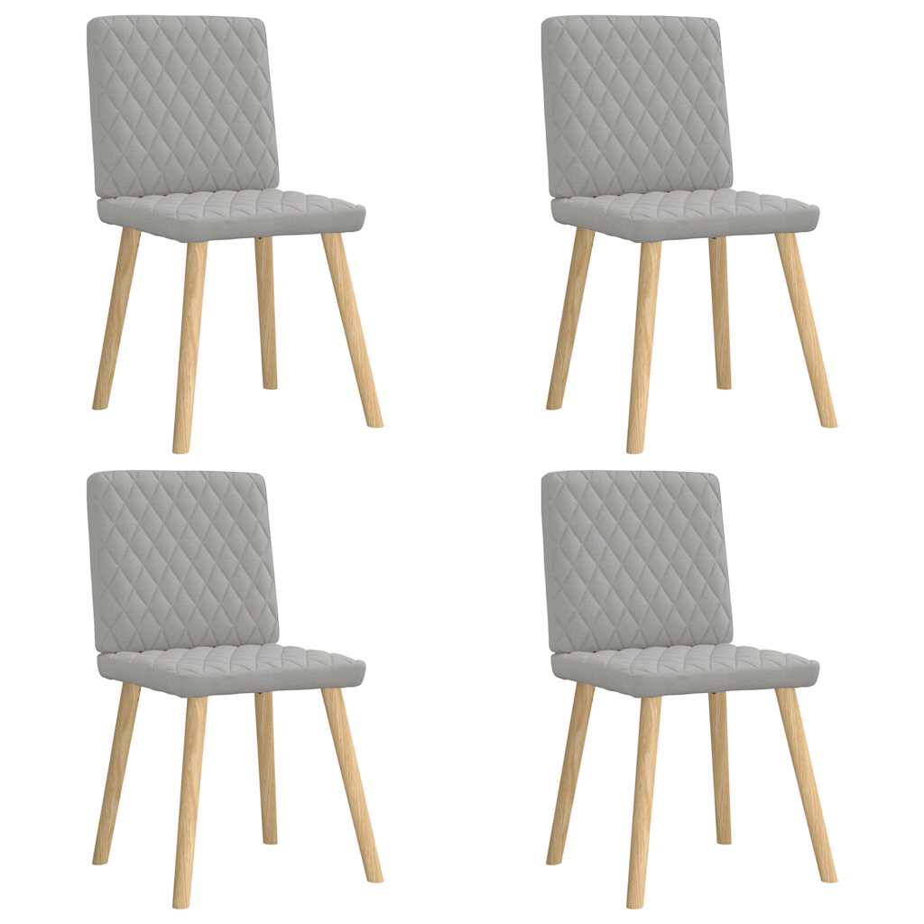 vidaXL Dining Chairs 4 pcs fabric light grey