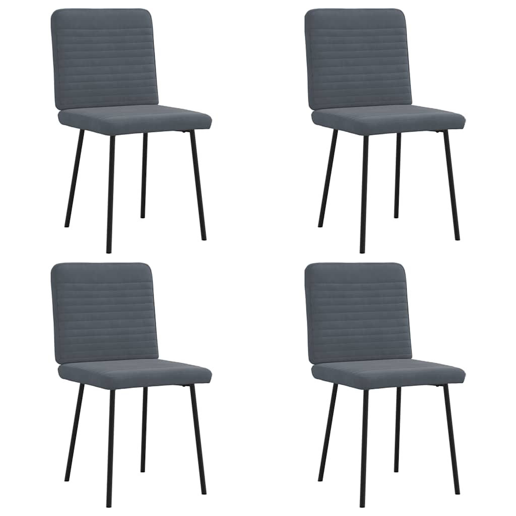 vidaXL Eetkamerstoelen 4 st fluweel lichtgrijs